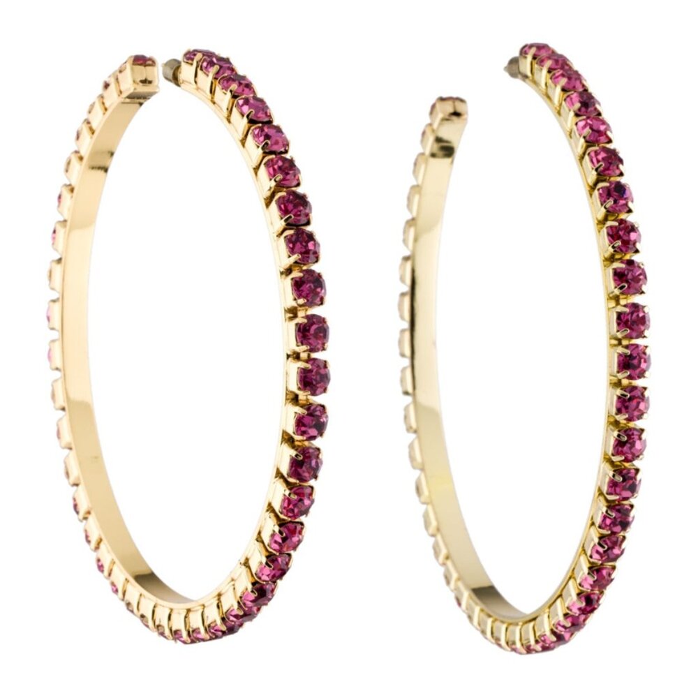 AREA NYC Pink Hoop Earrings $320 Original